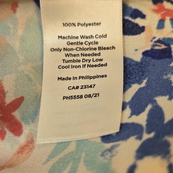 Talbots Ruffle Trim Popover Leafy Garden Women's Top Feminine Core Size XL/P - Picture 10 of 11